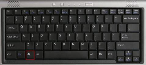 Emplacement de la touche Windows sur un PC portable